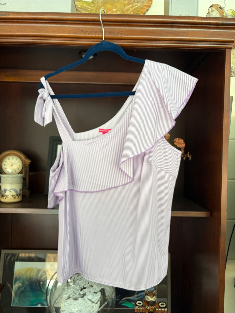 Sunny Leigh Lilac One-Shoulder Ruffle Camisole